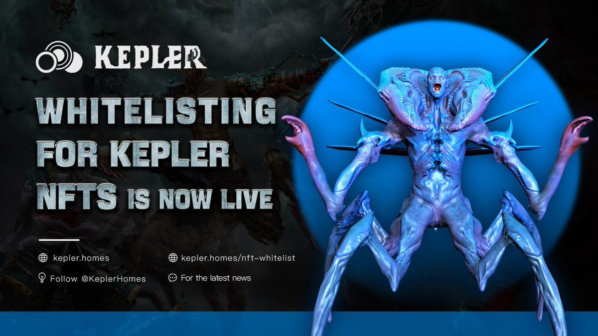 🚀 <a href="/KeplerHomes/">KeplerHomes</a> Whitelisting is LIVE!

🚀 #KeplerHomes is a 3D #SciFi MMORPG based on multiple public chains, combining real-time PVE/PVP combat, player socialization, simulation and so on.

🎮 Play, Earn and Trade #NFT Game owned by players.

🔽INFO
nft-mint.kepler.homes/nft-whitelist
#SNN1