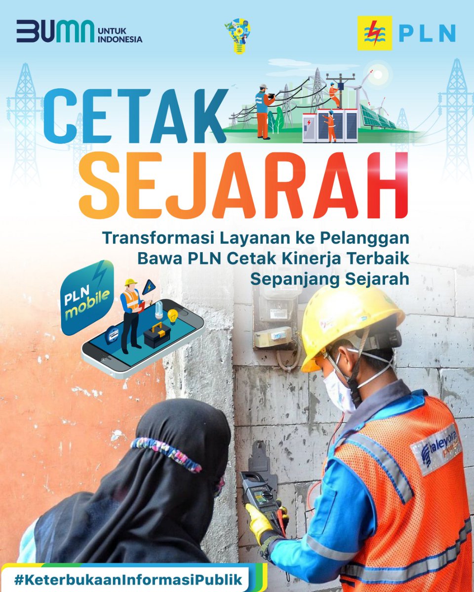_pln_id's tweet photo. Electrizen, Transformasi PLN untuk meningkatkan pelayanan kepada pelanggan terbukti mampu meningkatkan kinerja perseroan.
#PLN #PowerBeyondGenerations #PLNUntukIndonesia #KeterbukaanInformasiPublik #PLNMobile #YantekOptimization https://t.co/OpI2zZoyDZ