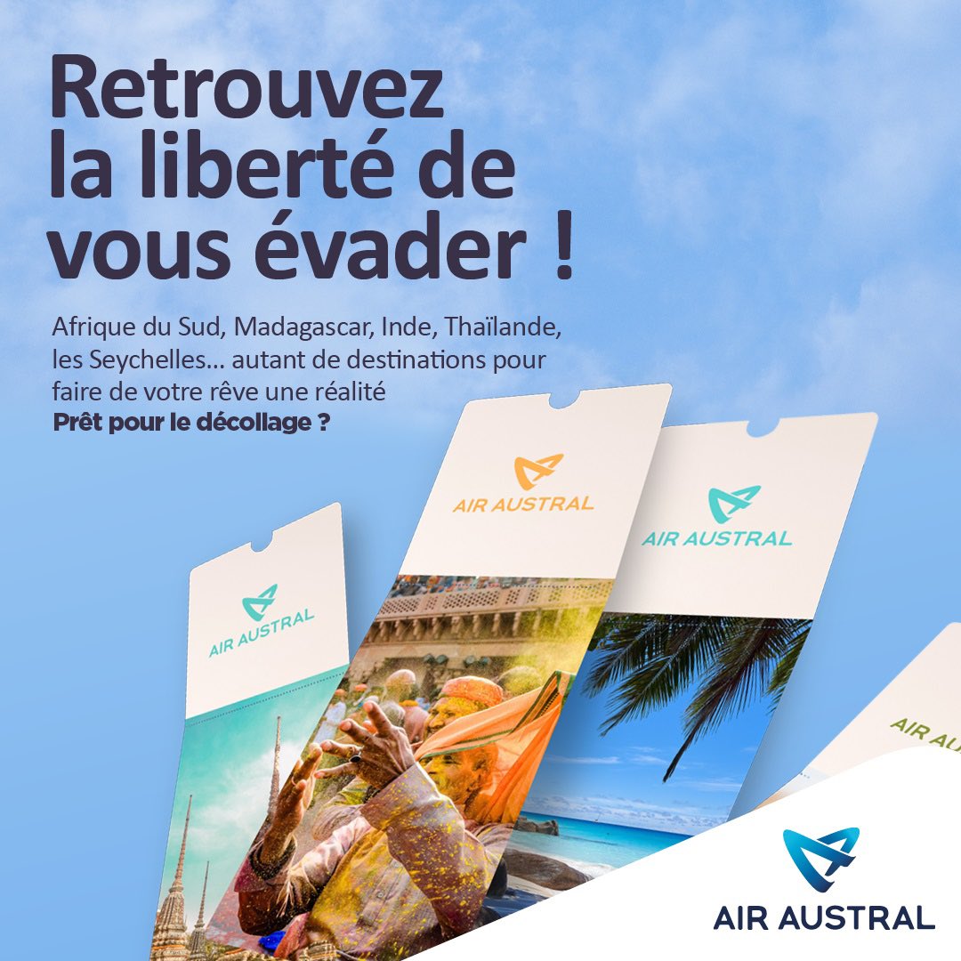 Dernière semaine pour profiter des offres proposées par Air Austral pour découvrir les destinations de l'océan Indien: La Thaïlande, les Seychelles, l'Inde, L'Afrique du Sud, Maurice, Mayotte, Madagascar, Les Comores… Rendez-vous vite sur 👉 air-austral.com