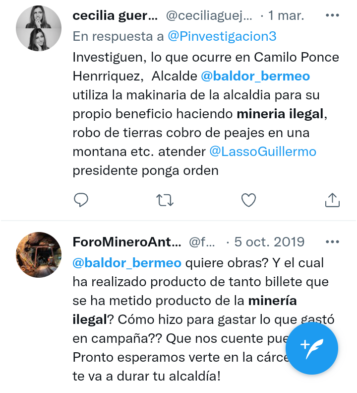 ObservadorDARB's tweet photo. @MinGobiernoEc @LassoGuillermo @Polificcion @Martinminguchi  @RecNaturalesEC @AnderssonBoscan @aro_rojas @VillaFernando_ @cherediaf Les presento a Baldor Bermeo, alcalde de Ponce Enríquez, que la monta de ambientalista cuando practica la minería ilegal y se burla de la ley https://t.co/g5lC2rkczQ
