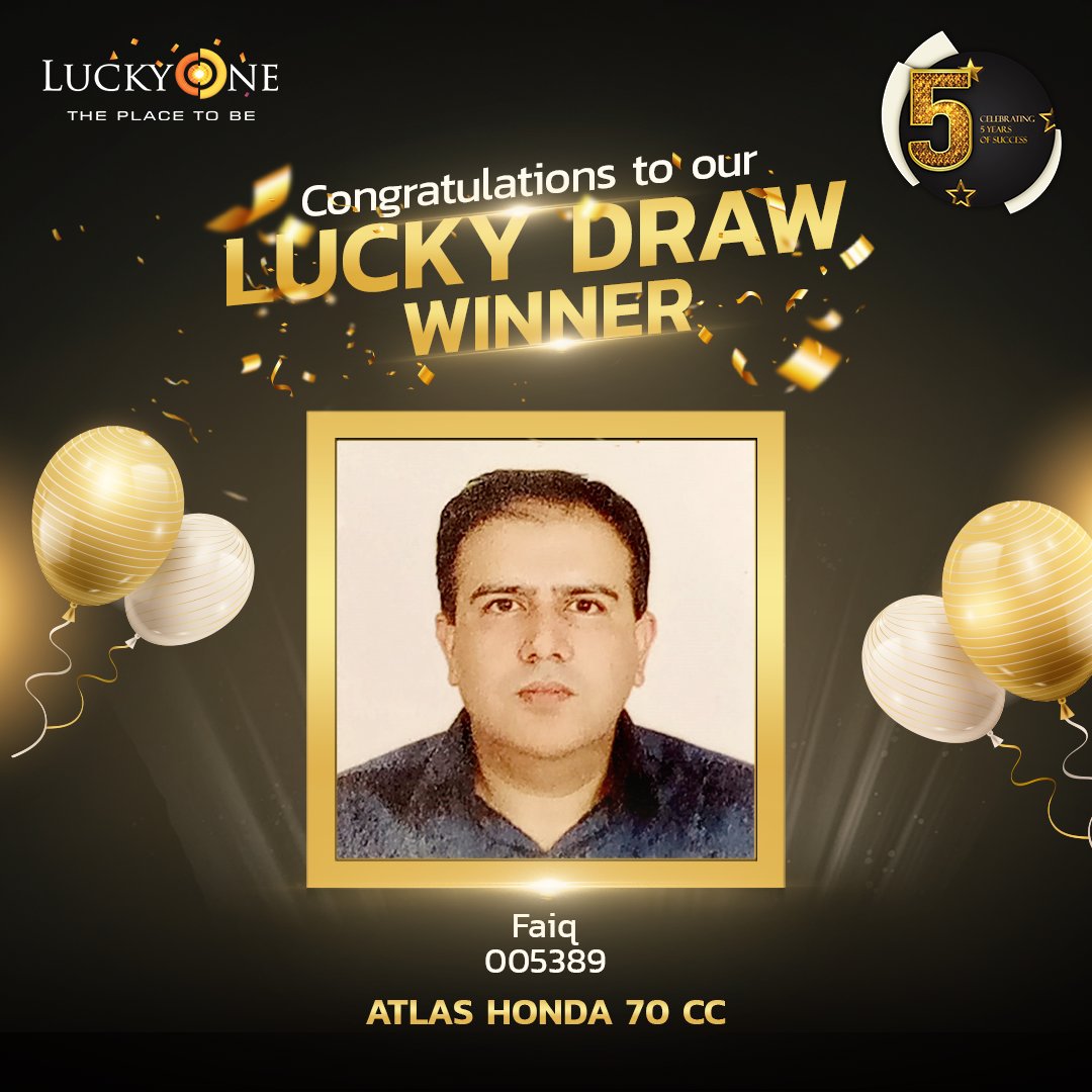 Luckyonepk's tweet photo. Congratulations to all the winners of the 5th Anniversary Celebrations Lucky Draw!

#LuckyOneMall #ThePlaceToBe #FiveYearsOfCelebration #ThePowerOfFive #SuccessCelebration #Birthday #Karachi #Pakistan https://t.co/DbOmuVVnj4