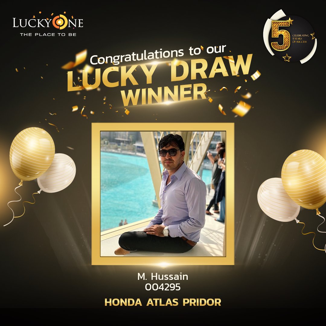 Luckyonepk's tweet photo. Congratulations to all the winners of the 5th Anniversary Celebrations Lucky Draw!

#LuckyOneMall #ThePlaceToBe #FiveYearsOfCelebration #ThePowerOfFive #SuccessCelebration #Birthday #Karachi #Pakistan https://t.co/DbOmuVVnj4