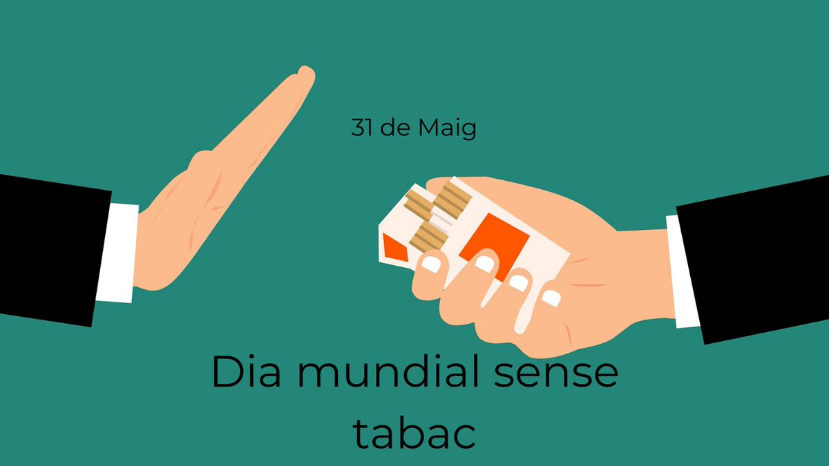 #diamundialsensetabac 🚭
Aquest dia es pretén informar i conscienciar la població sobre els perills que suposa el consum de tabac. Un altre dels objectius d'aquesta celebració és protegir les generacions futures del consum de tabac.