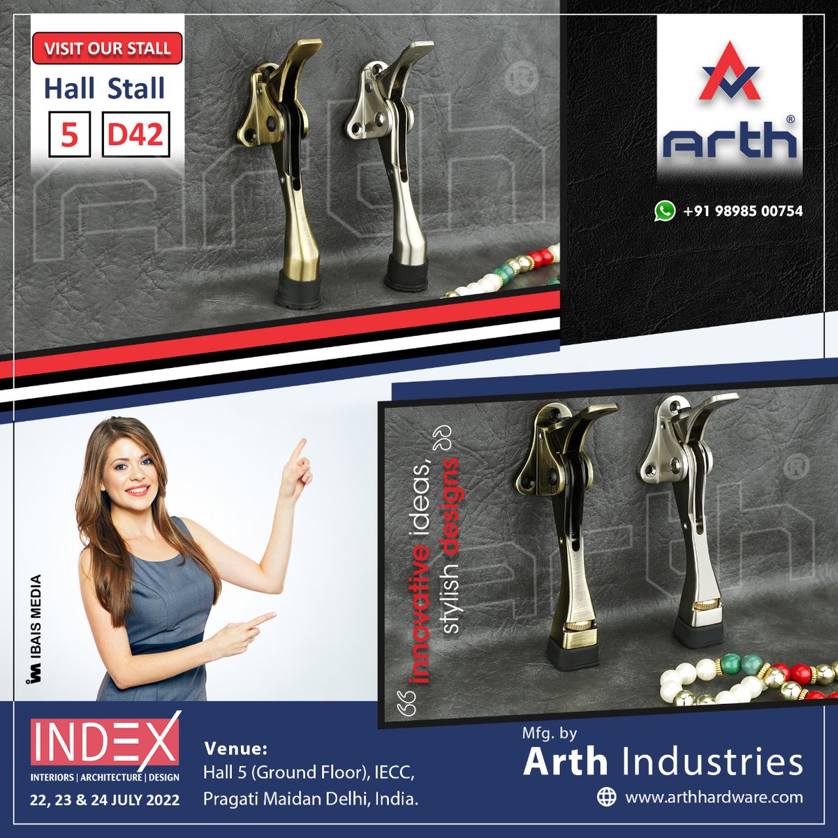 ihsndigital's tweet photo. "𝐀𝐑𝐓𝐇 𝐈𝐍𝐃𝐔𝐒𝐓𝐑𝐈𝐄𝐒" Brings you Best door stopper in stylish designs.

𝐀𝐑𝐓𝐇 𝐈𝐍𝐃𝐔𝐒𝐓𝐑𝐈𝐄𝐒 (𝐑𝐀𝐉𝐊𝐎𝐓, 𝐆𝐔𝐉)
#Arth #ArthIndustries #Rajkot #Gujarat #MainDoorHandle #DoorHandle #CabinetHandle #GlassDoorHandle #HardwareFittingProducts https://t.co/BmW1ycjxTo