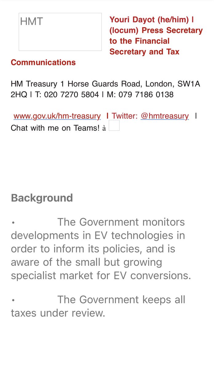 ElectronGarage's tweet photo. @106Euan @paul_hwhb @mwt2008 @bobbyllew @FullyChargedDan @FullyChargedShw @evmanuk @KateFantom Here are the letters from DVLA and HM Treasury ! Why can’t this be changed ? From my perspective the Govt are going against their own set targets to reduce and this is all about money. https://t.co/qk2hDPB0ck