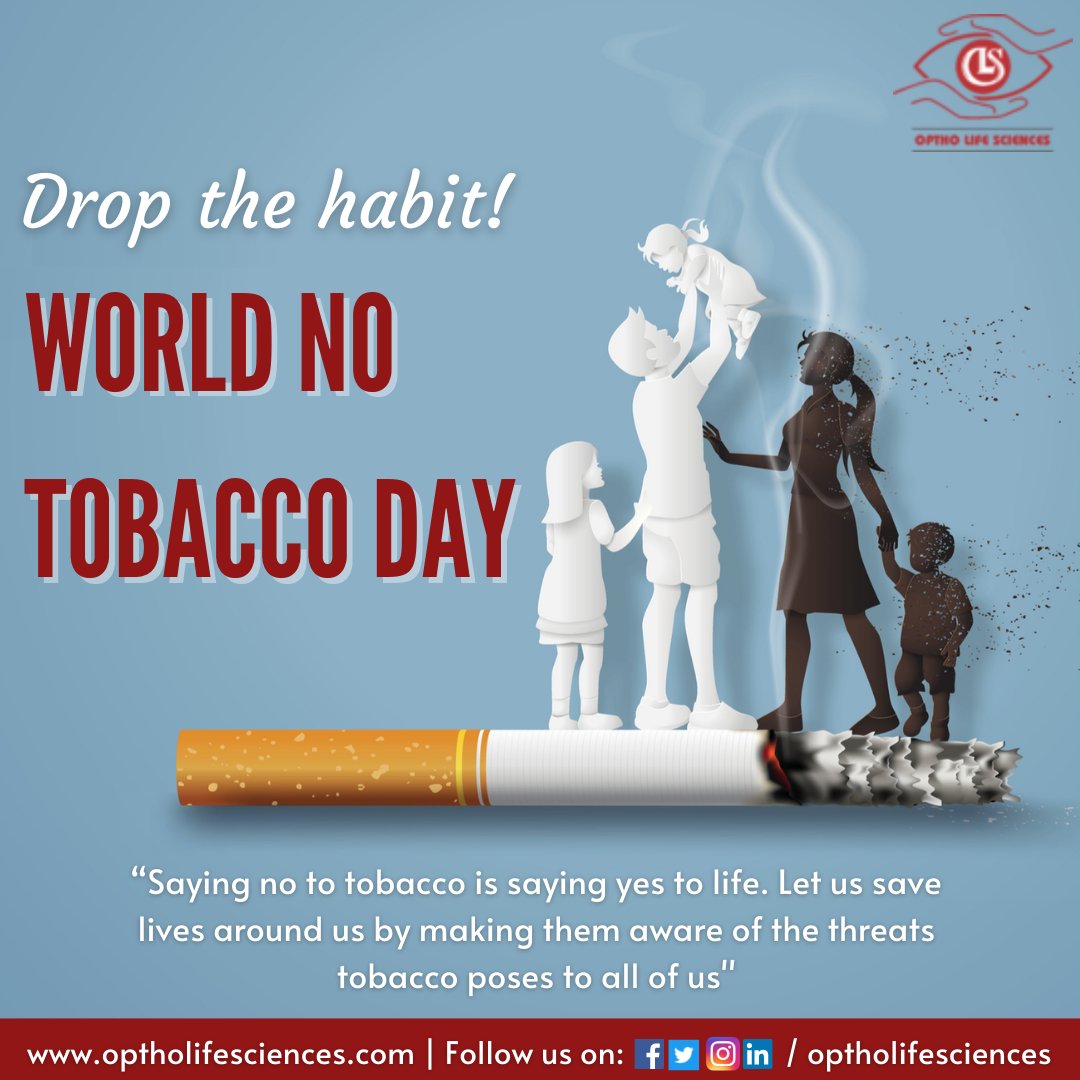 rkeonlife's tweet photo. Habits can have a significant impact on one's life, choose wisely. Say no to tobacco !!
#optholifesciences #optho #eyedrops #notobaccoday #notobacco🚭 #notobaccoday2022 #worldnotobaccoday #nosmoking #quitsmoking https://t.co/N6mlX4qWMx