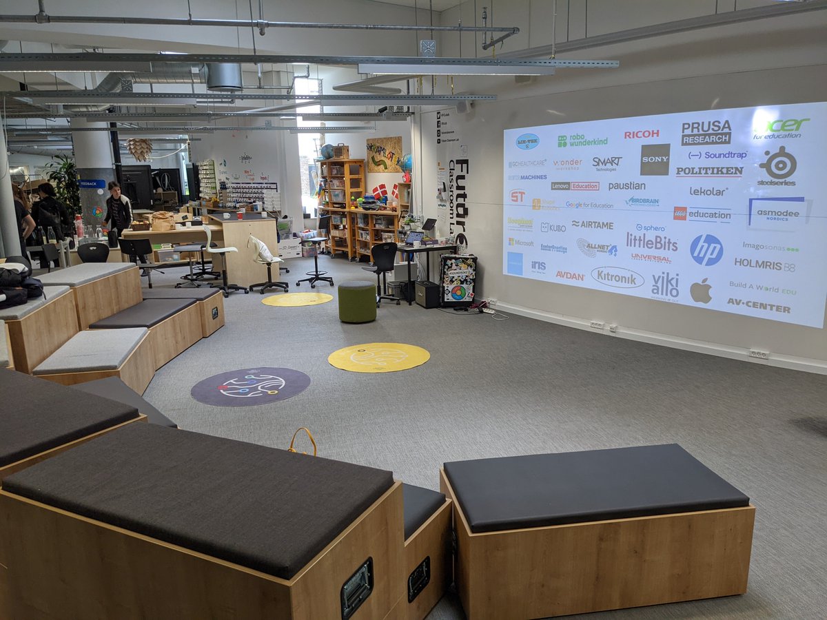 Make your presentation area the LEAST comfortable part of your amazing space!  One of many inspiring insights from Future Classroom Lab  to help focus on the making process @FCLabDK #makerspace #fablab #teachertraining #creativespaces #fabmake2022