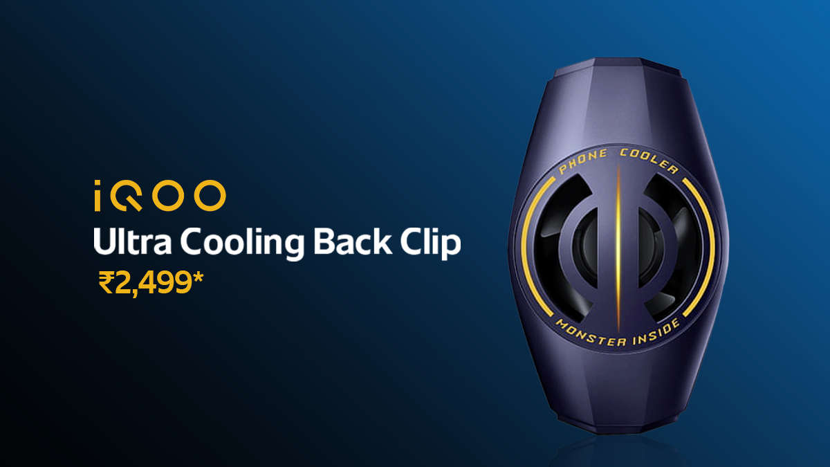 *Drum Rolls*
Say hello to #iQOO Ultra Cooling Back Clip! It reduces #iQOO smartphone's temp by 15-degrees* in less than 60 secs and helps reduce noise to as low as 28dB*. Take #PowerToWin a notch higher for just ₹2,499*! Launching Soon!

Know more - bit.ly/3t46Vg4