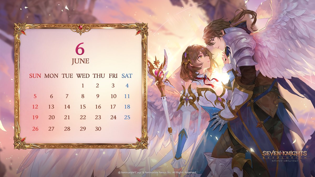 SenaRevo's tweet photo. 📅カレンダープレゼント📅

6月のカレンダーが制作チームから届きましたので、皆さまにお届けします😌
壁紙に設定して暖かい陽気を過ごしてくださいね😊

※こちらはスマホ用/PC用の壁紙となります
#セナレボ https://t.co/Z3WqFiODxb