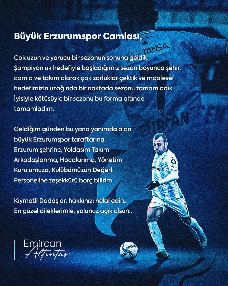 Hakkınızı helal edin .. 💙🤍
<a href="/Erzurumspor/">Erzurumspor FK</a>