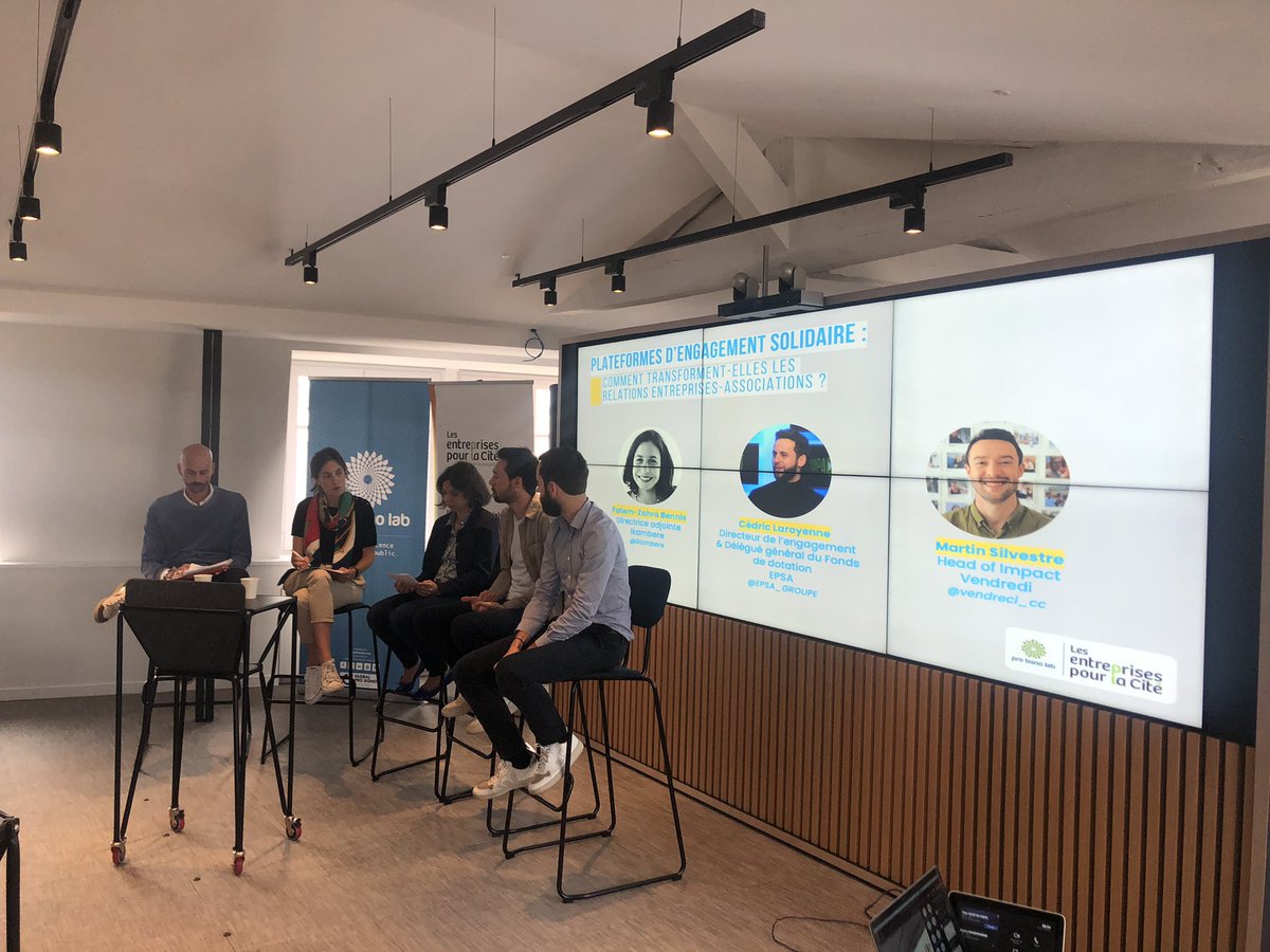Pro Bono Lab (@probonolab) on Twitter photo Live | C’est parti pour l’event « #Plateformes d’engagement : comment transforment-elles les relations entreprises-#assos ? » organisé par @LepC_France & Pro Bono Lab
🗣 Avec @Mart1_Silvestre, Fatem-Zahra Bennis d’<a href="/Ikambere/">Ikambere</a> & <a href="/Cedric_Lryn/">Cédric Laroyenne</a>
🙏 Merci <a href="/ekimetrics/">Ekimetrics.</a> pour l’accueil ! Live | C’est parti pour l’event « #Plateformes d’engagement : comment transforment-elles les relations entreprises-#assos ? » organisé par @LepC_France & Pro Bono Lab
🗣 Avec @Mart1_Silvestre, Fatem-Zahra Bennis d’<a href="/Ikambere/">Ikambere</a> & <a href="/Cedric_Lryn/">Cédric Laroyenne</a>
🙏 Merci <a href="/ekimetrics/">Ekimetrics.</a> pour l’accueil !
