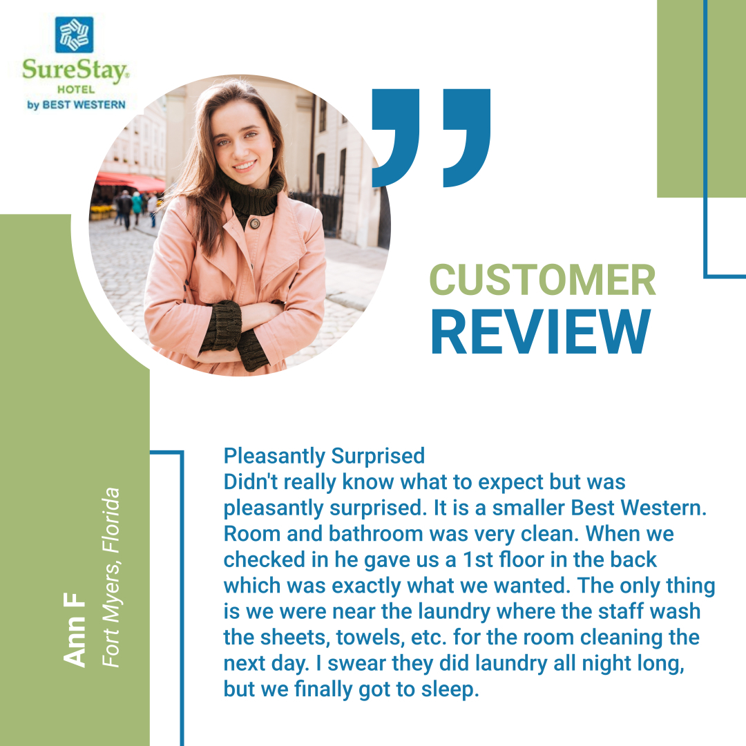 SarasotaInn's tweet photo. Hear what our guests have to say!!!
Experience our Guest Reviews.. SureStay Hotel by Best Western Sarasota North
Book your stay now. https://t.co/wOvav6uUBy
.
For more details, contact us on: +1 (941) 355-8867
#bestwestern #surestayplus #hotel #vacation #sarasota #Florida https://t.co/cN9LHkgCYH