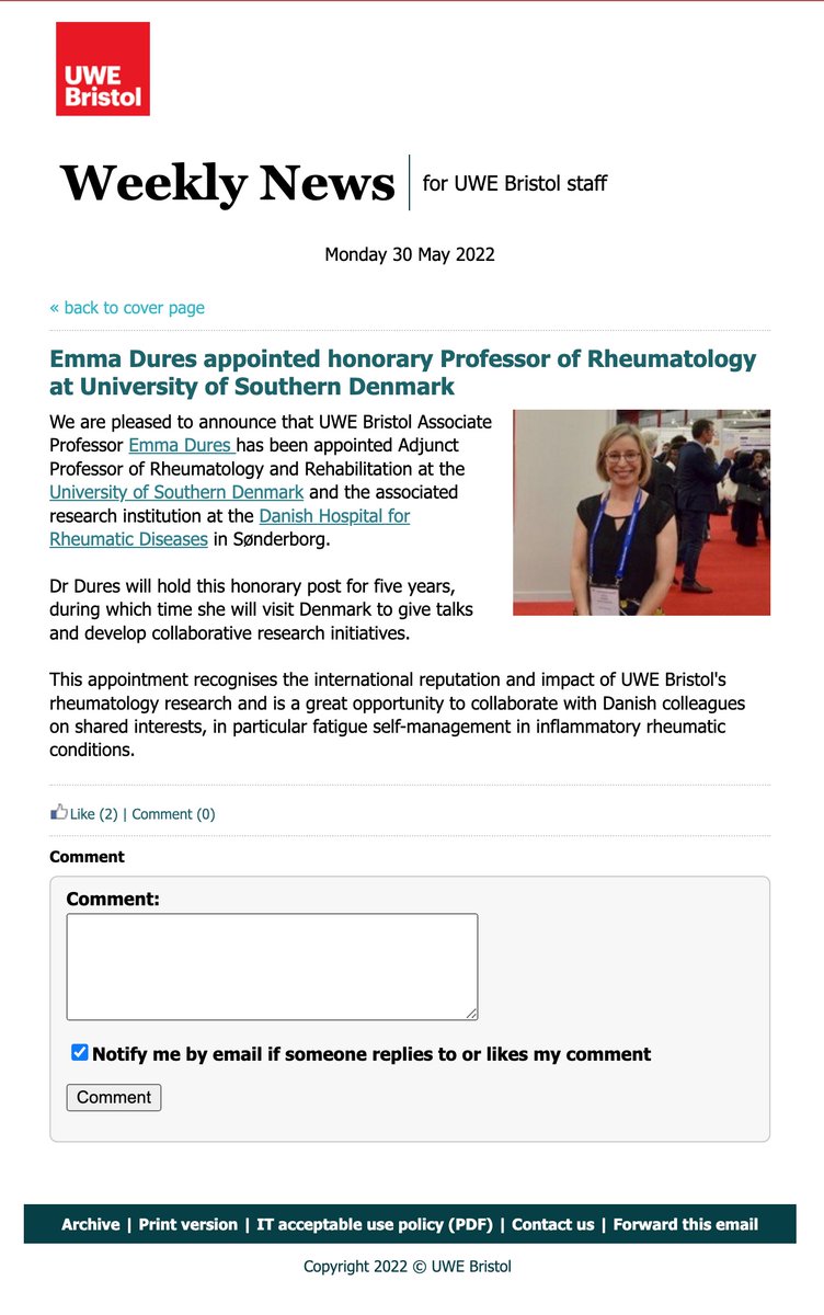 orme_jen's tweet photo. Lovely to see Emma Dures in the UWE staff weekly news this week!👏 @CHCR_UWE @uwebristolnews
https://t.co/QT70RIpLXY https://t.co/EEQkr8nfl4