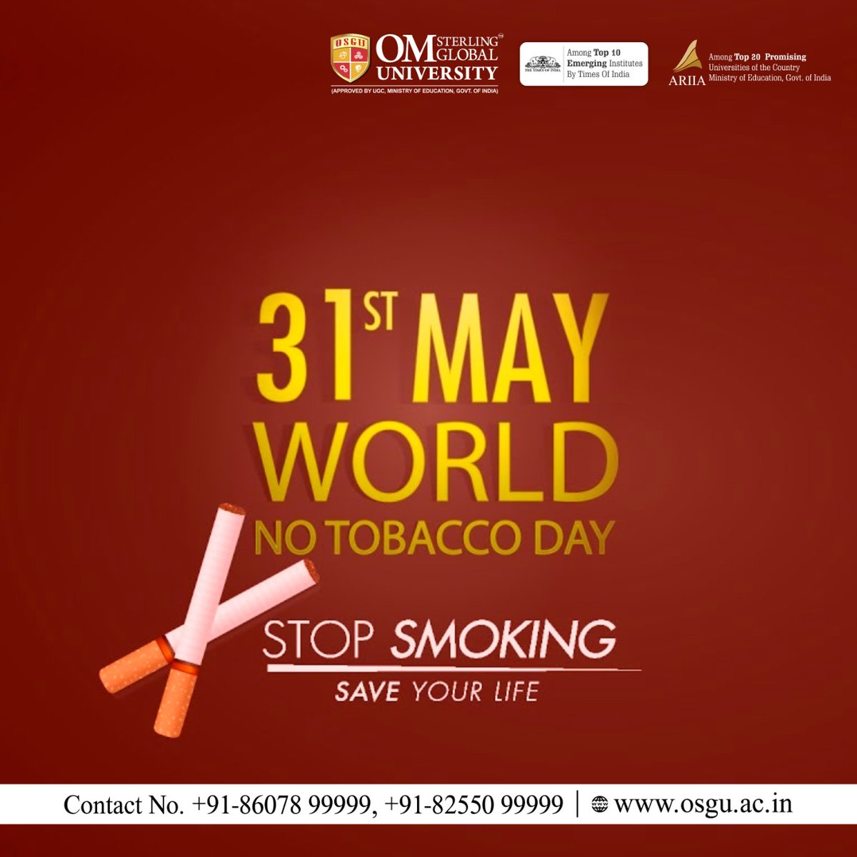 OSGUHisar's tweet image. World NO Tobacco Day, 31st May 2022
Tobacco not only costs human lives but also causes damage to the environment. Let's raise awareness about the damage caused by regular consumption of Tobacco. 
#worldnotobaccoday #protecttheenvironment 
#corediagnostics