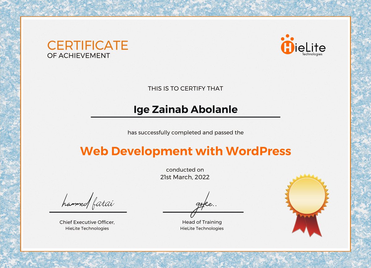 zainab_abolanle's tweet photo. Learning never stops
Seek knowledge first then implement 
Thanks to @hielite_tech @fashthetechguy  and to my instructors @laposhstylez @lawal_mhiz for making this a reality https://t.co/BEXwdVtDDX