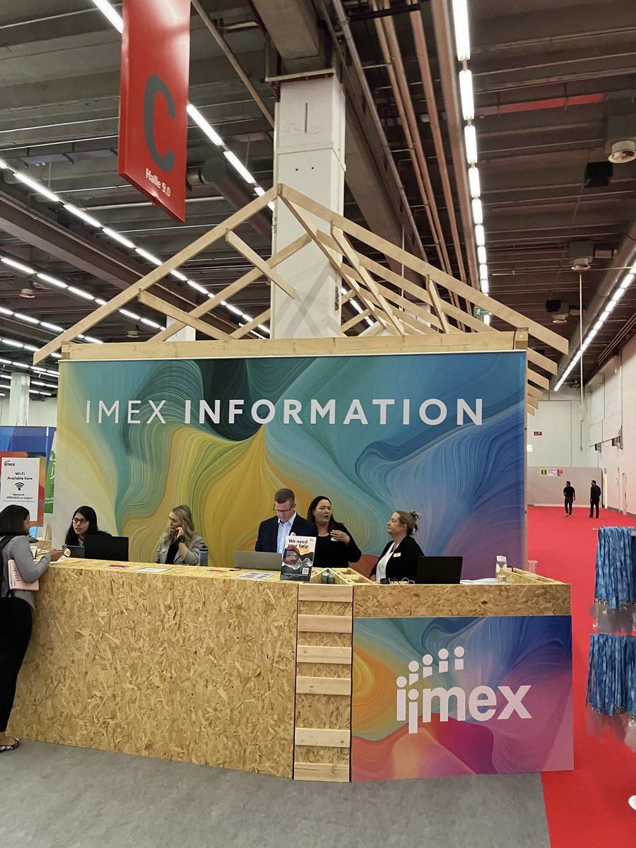 EricWallinger's tweet photo. #IMEX22 is underway! Excited to see so many low #carbon build materials paired with a great end-use plan. Nearly all Inspiration Hub construction &amp; furniture elements will be either returned to rental inventory or saved for #reuse in future event cycles! https://t.co/CpXN092DGu