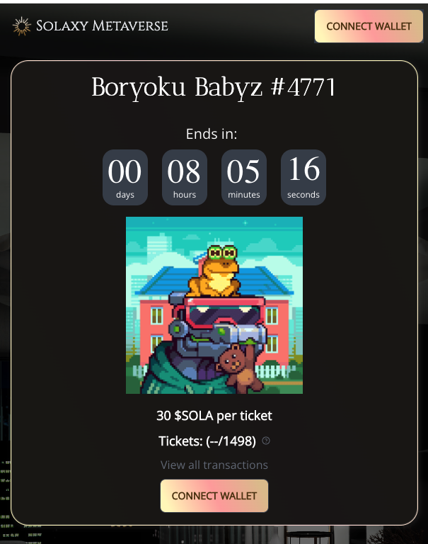 SolaxyMetaverse's tweet photo. Last 8 hours to win a chance for @BoryokuDragonz , hurry up ! 🎟 https://t.co/VsSkVZCWfx