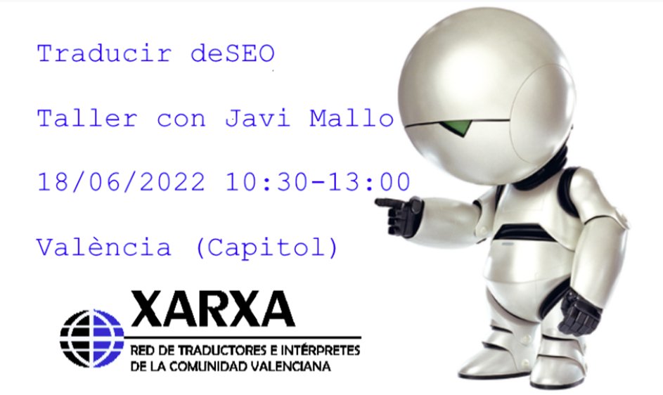 xarxativ's tweet photo. Mallo en junio.
Quedaos con esta fecha, porque en el taller "Traducir deSEO" de @javmallo aprenderemos mucho sobre la optimización para motores de búsqueda (#SEO) en el contexto de los proyectos de #localización y #traducción (#MSEO).
Info e inscripción: https://t.co/zuLdaN77M9 https://t.co/8IjXceqsTf