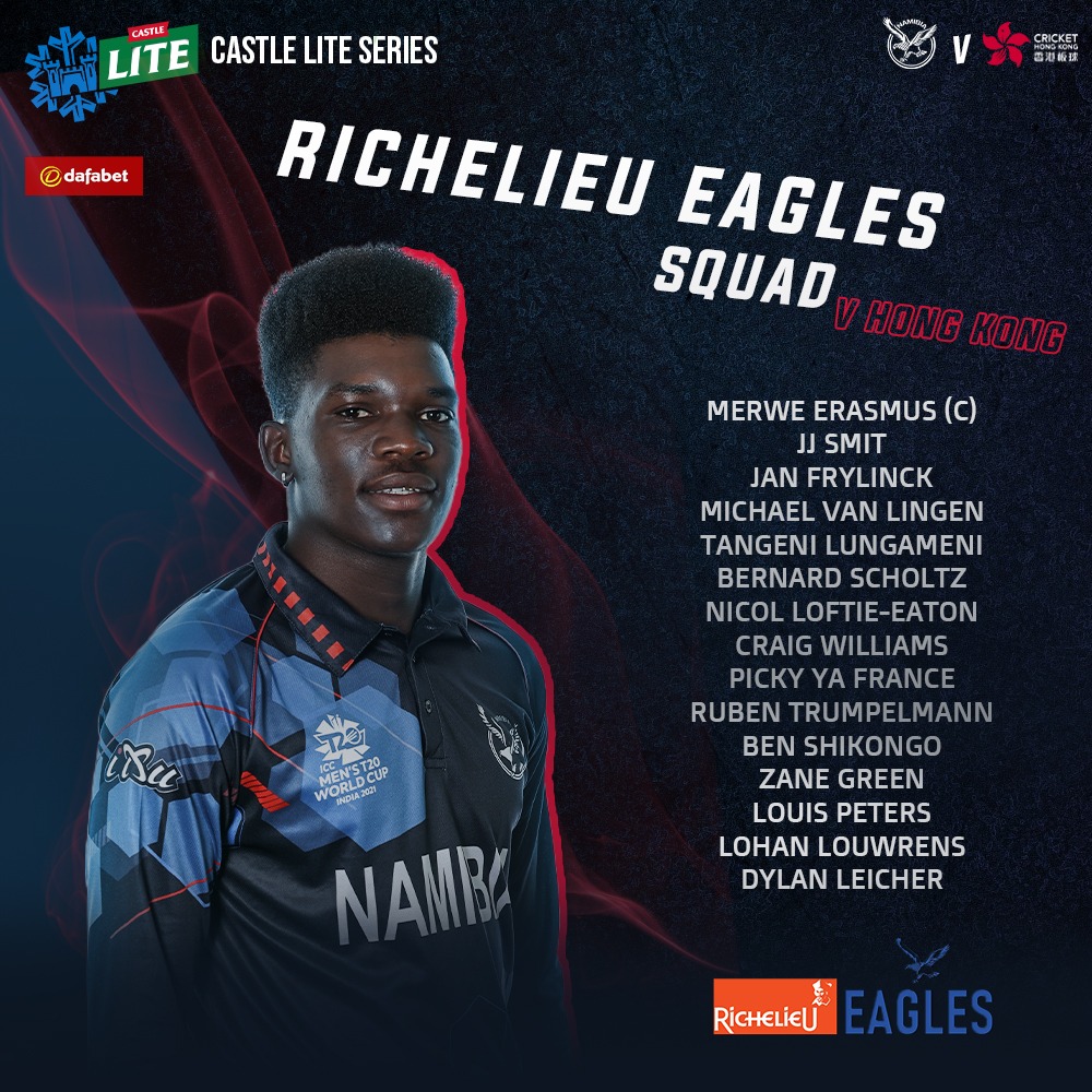 CricketNamibia1's tweet photo. SQUAD ANNOUNCEMENT
#RichelieuEagles #EaglesPride #AlwaysHigher #dadabet #CastleLite #ixusport https://t.co/O7XLiJQjlG