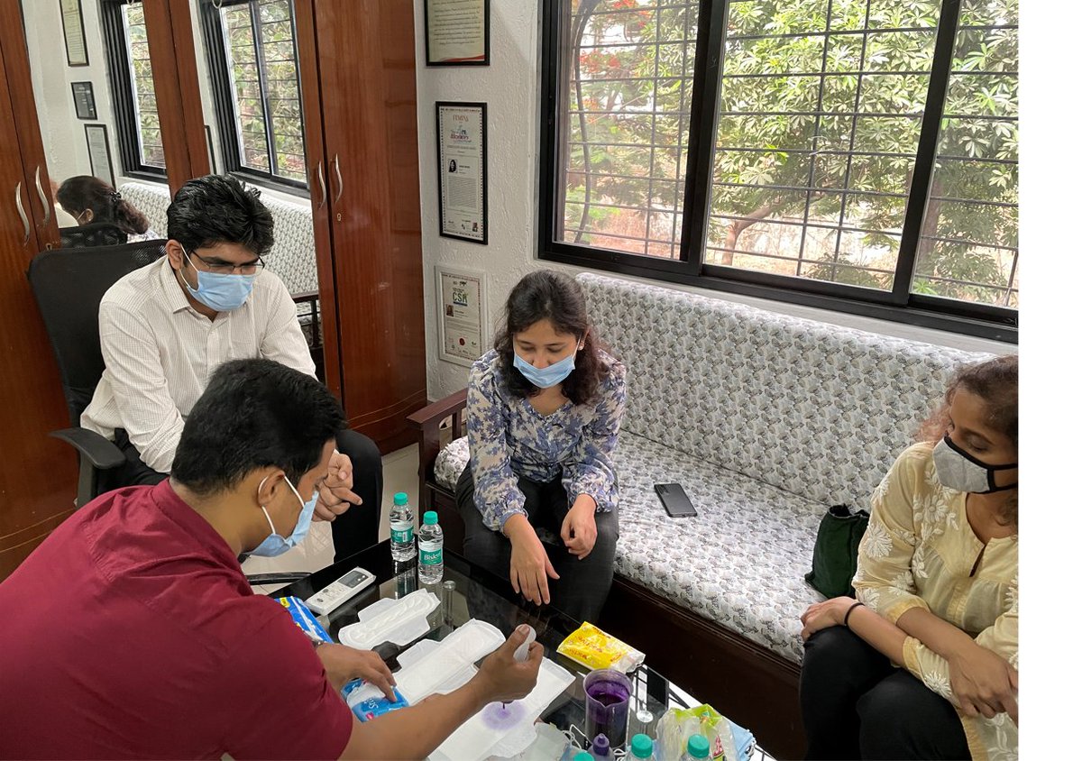 USAIDIndiaMD's tweet photo. Great to meet w/ @saral_designs co-founders &amp; tour their factory which produces affordable 3-ply masks &amp; sanitary napkins. @USAID support enabled their success in adapting their technology to produce masks for the pandemic and scale - now they are in Asia and Africa. https://t.co/e5UdEIRHCH
