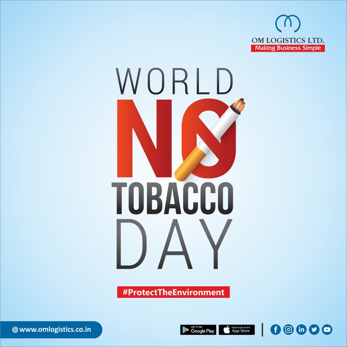OmGroupOfficial's tweet photo. #WorldNoTobaccoDay is observed every year on the 31 of May, a day set aside to educate people on the dangers of consuming, cultivating and distributing tobacco.

Say no to #tobacco 

Get professional #SCM solutions with #OLL

#ExpressDelivery #omlogistics #logistics #multimodal https://t.co/pNLuwmQEIq