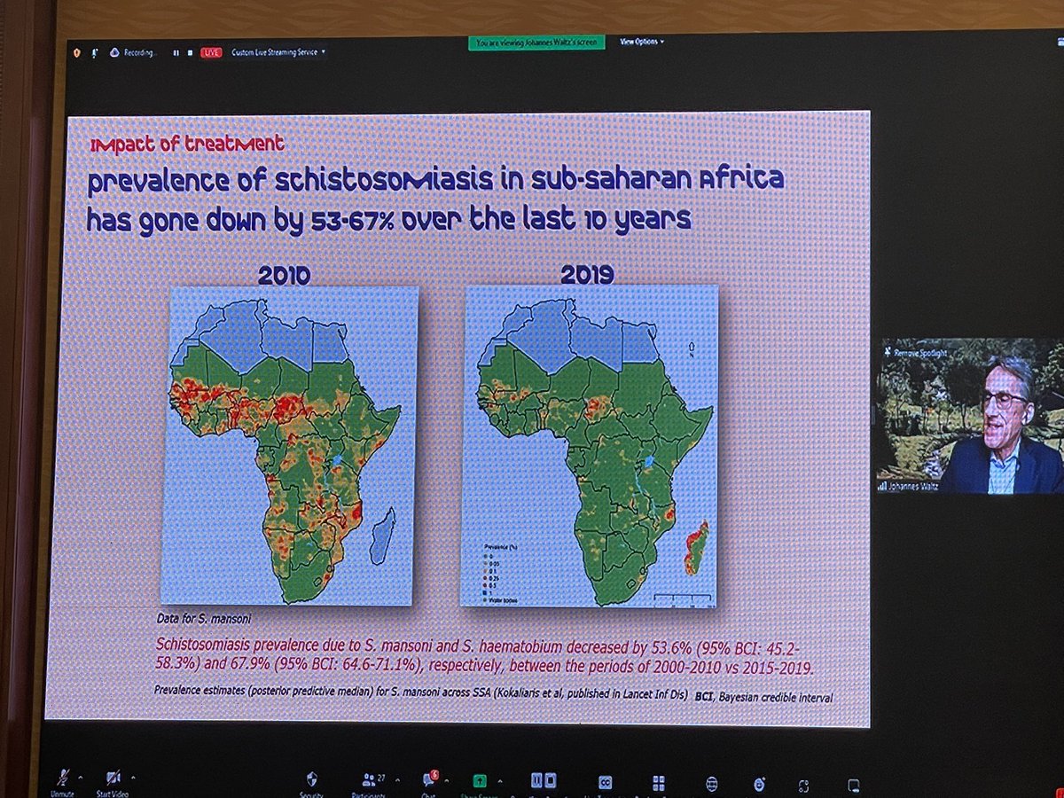 EllenAgler's tweet photo. Johannes Waltz of @merck_de shares these incredible results at the #eflearningsummit — Schistosomiasis in Africa has been reduced by about 60% from 2010-2019. It is indeed possible to #BeatNTDs! Thank you @merck_de for your incredible praziquantel donation to make this possible https://t.co/dzoK1dXl79