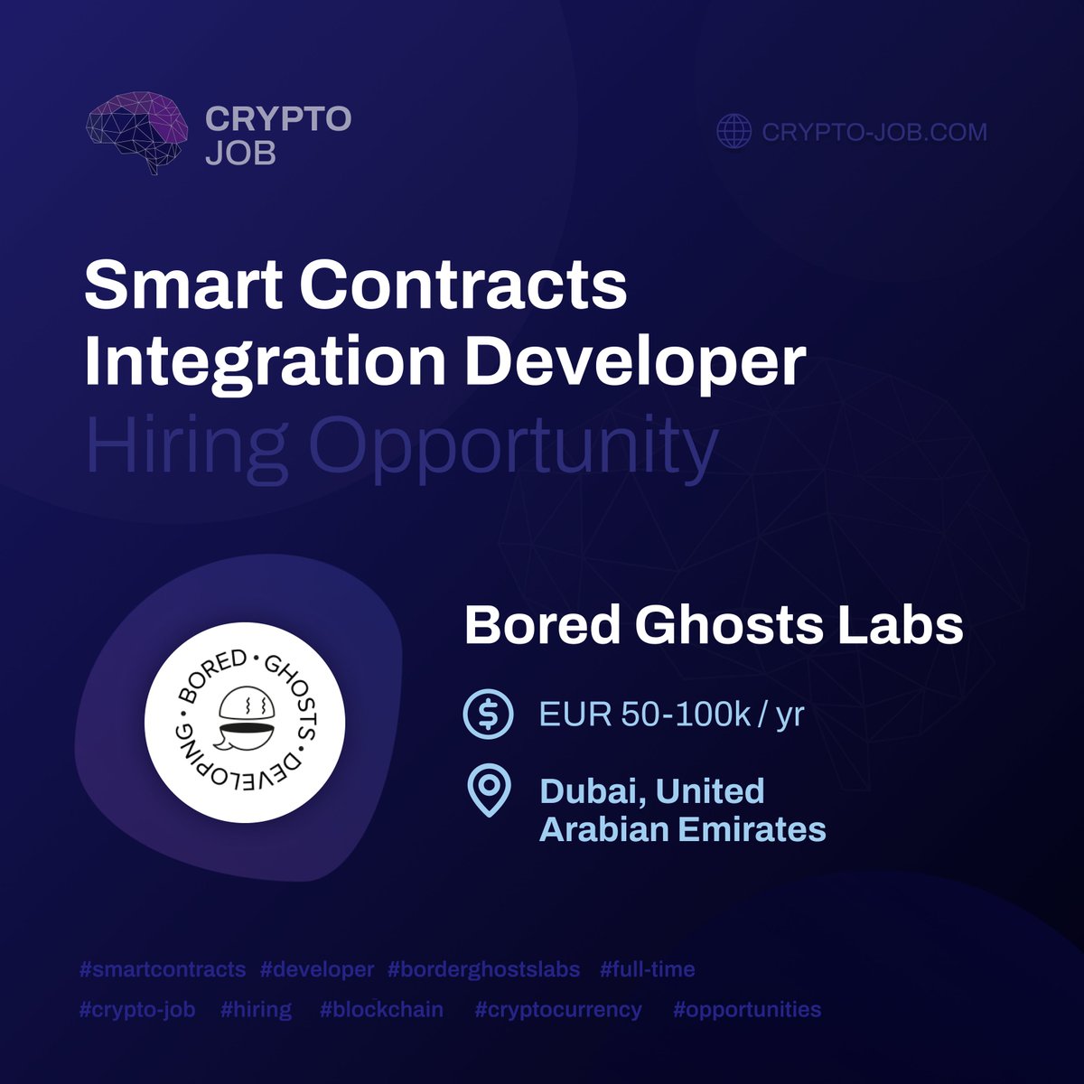 crypto_Jobs_com's tweet photo. Smart Contracts Integration Developer at @bgdlabs 

#business #team #developer #work #job #hiring #cryptojobs #blockchain #smartcontracts 

https://t.co/CGefX2zhy9 https://t.co/cLbTNCYAwl