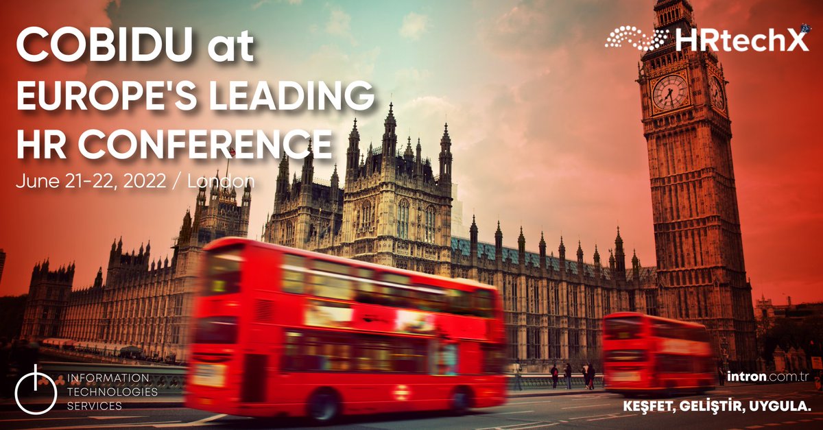 COBIDU LONDRA'DA!
21-22 Haziran tarihlerinde, Londra'da gerçekleşecek olan
"AVRUPA'NIN LİDER İK KONFERANSI'nda" COBIDU markamız ile yerimizi aldık.