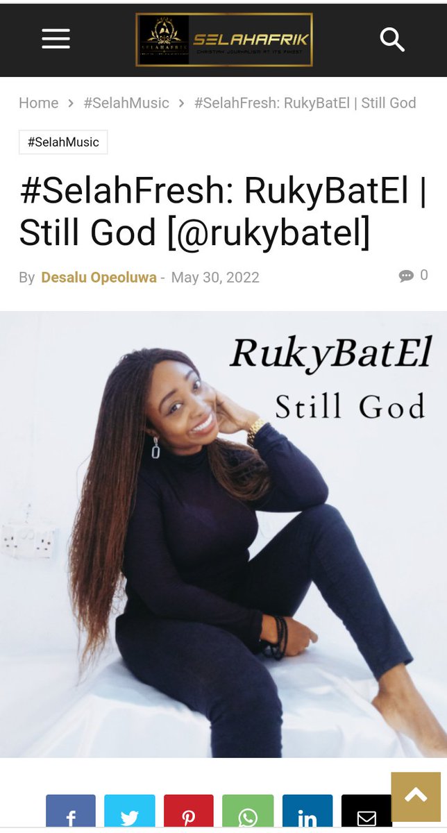 RukyBatEl's tweet photo. Thank you to @NOTJUSTOK, @PRAISEWORLD_ and @SelahAfrik for the feature🙏🏽❤️
Special thanks to my Big Sis, @nikkilaoye for the love, support and input in ensuring #StillGod gets to the Blogs smoothly. How i for go ehhh?🤷🏾♀️ God bless you megaliciously Sis. Me love ya❤️🤗 https://t.co/DwAf5HqtGc