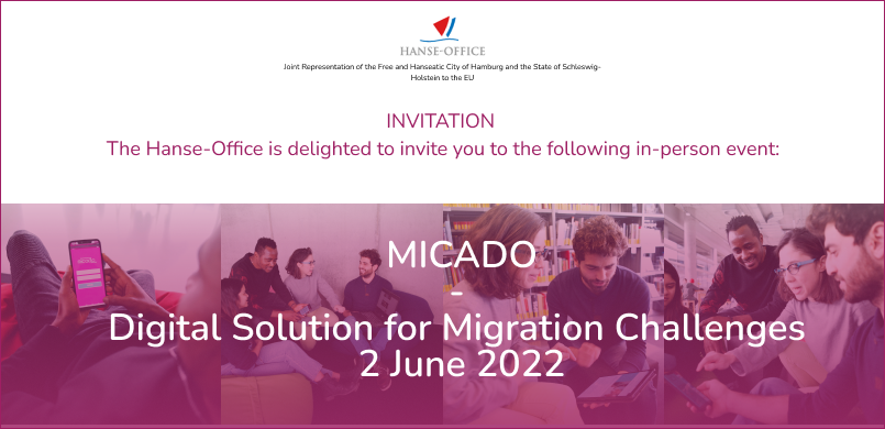 MICADO Presentation &amp; Policy Roundtable 
@HanseOffice, av. Palmerston 20, #Brussels
🗓️Thursday, 2nd June 2022, 10:00 – 12:00 CET
✍️Register today via e-mail: events@hanse-office.de

Don't miss the live demonstration and city insights!
Full program 📋bit.ly/3z3w0LX