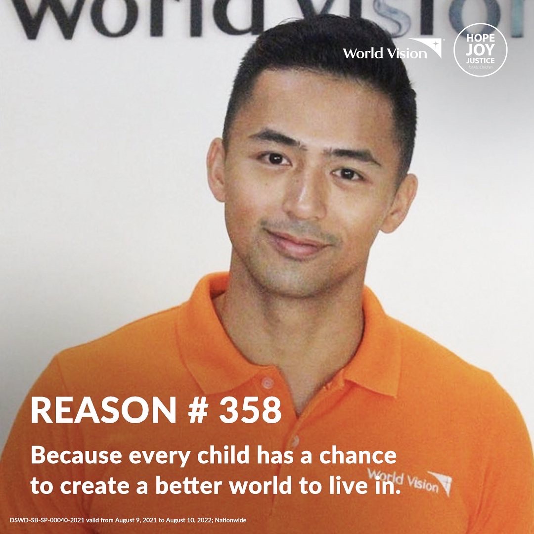 I believe every child has a has chance to create a better world to live in. I’m a proud ambassador and child sponsor of We cannot change the past but we always pave a way for a better future. #WorldVisionPH #Reasons #65YearsofHopeJoyJustice #ChildSponsorship @WorldVisionPH