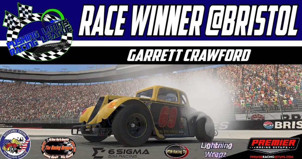 Crawford will reign supreme on top of all today at Bristol Motor Speedway with his first win of the season!

#iRacing https://t.co/GygCObS3vP