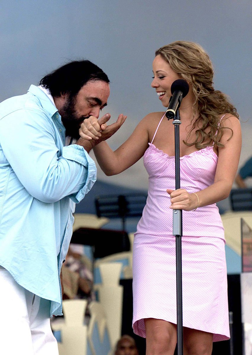 allidoislovemc's tweet photo. #OTD 1999 @MariahCarey attends rehearsals for the Pavarotti &amp; Friends Charity Concert in Modena, Italy. 💗 https://t.co/OnJYWHhhLe