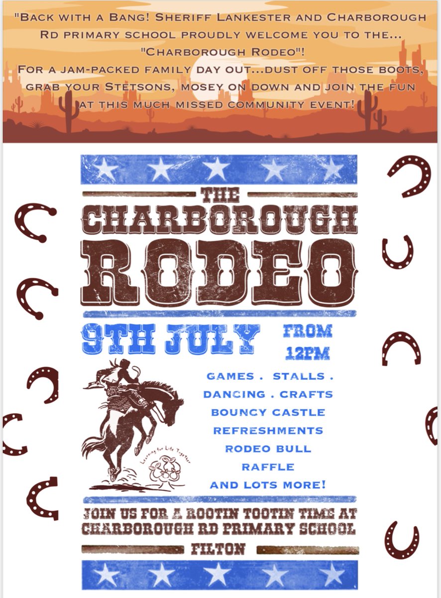 Please come and join us on 9th July for our Summer Rodeo, a fun filled family and community event.