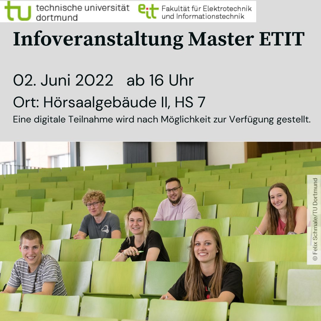 Infoveranstaltung Master ETIT <a href="/TU_Dortmund/">TU Dortmund</a> am 02. Juni 2022 ab 16 Uhr! 
#etit #tudortmund #master2022