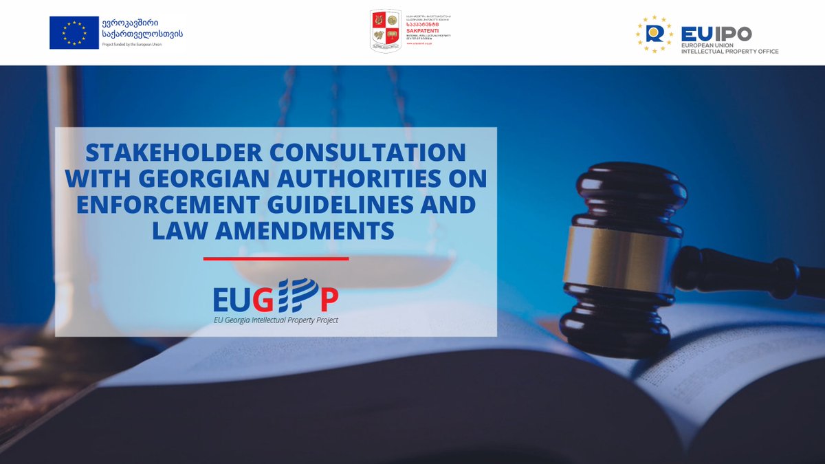 On 6 June, #EUGIPP and <a href="/sakpatenti/">SAKPATENTI</a> will host another stakeholder consultation with Georgian authorities to discuss the draft guidelines and law amendments related to #IntellectualPropertyrights enforcement practices #EU4Georgia 🇬🇪

More info👇🏻
internationalipcooperation.eu/en/eugipp/news…