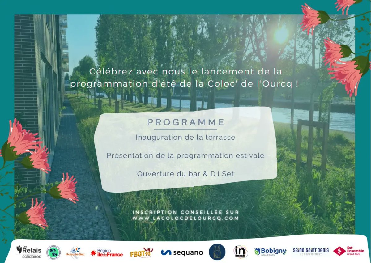☀️ L'été arrive, la Coloc lance sa saison estivale jeudi 9 juin !

🎉Inauguration de la nouvelle terrasse réalisée avec le collectif lokal et les habitants du quartier

⛱Présentation de la programmation estivale🤸‍♀️

🍻Restauration avec Les relais solidaires de Pantin🥪 

🎶DJ set