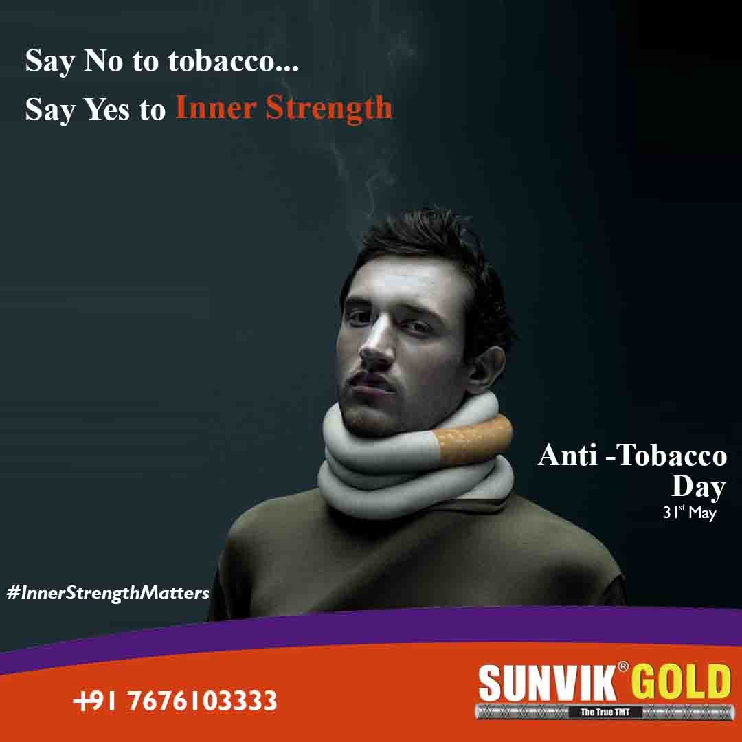 Sunvik_Steels's tweet photo. Say No to Tobacco, Say Yes to Inner Strength. Quit tobacco to be a winner!
#AntiTobaccoDay #WorldNoTobaccoDay #CommitToQuit #NoSmoking #SayNoToTobacco #InnerStrengthMatters #Sunvik #SunvikSteels #SunvikTMT https://t.co/5atX7w8mGn