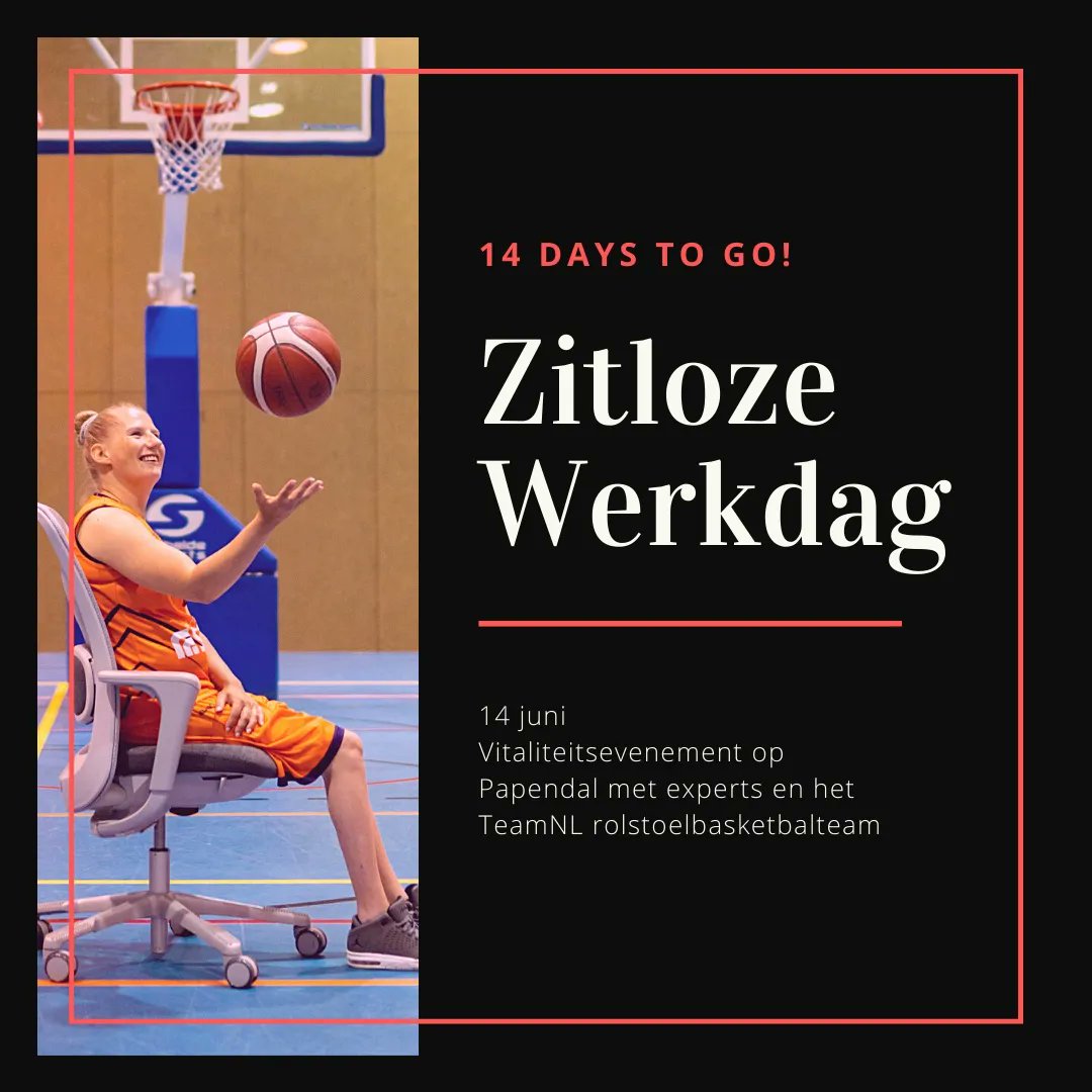 🎶it's the final countdown🎶

Nog maar 14 dagen tot de #zitlozewerkdag, kom jij ook? 

zitlozewerkdag.nl 

#staoptegenzitten #vitaliteit #oppapendal