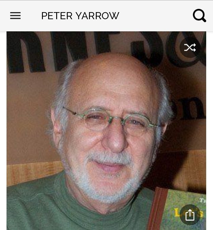 Happy birthday to this great singer.  Happy birthday to Peter Yarrow from Peter, Paul and Mary 