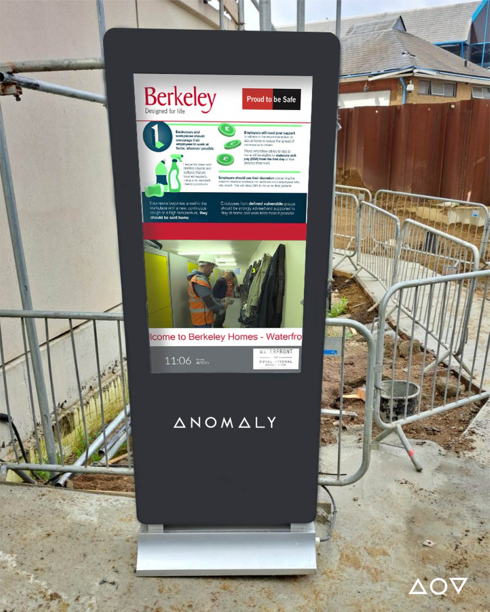Anomaly_Visual's tweet image. Our interactive screen communicates #healthyandsafety information on the Royal Arsenal Riverside project by @BerkeleyGroupUK 

Displaying PPE reminders, hygiene and safety notices, induction information, speed limits and company policies

anomalyvisual.co.uk