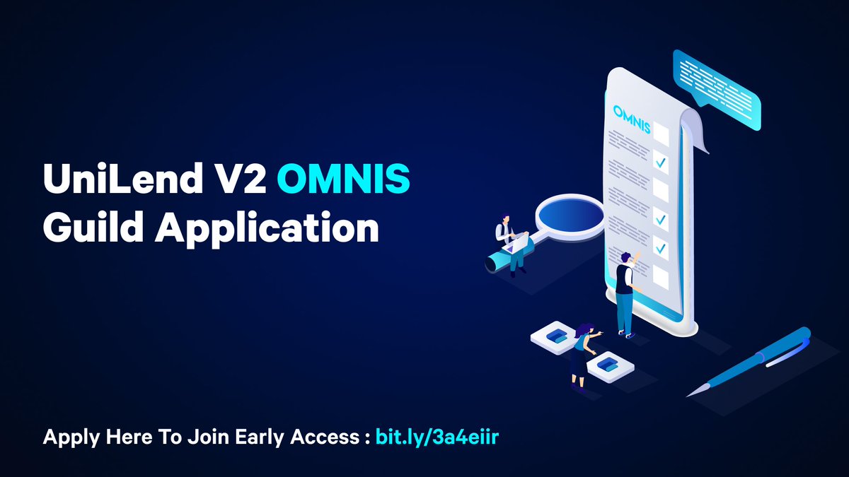 UniLend_Finance's tweet photo. 1/ UniLend v2 OMNIS Guild🕵️‍♀️

🔥After our successful unveiling of #UniLendOmnis on @binance Live, we're opening v2 for community.

📲Get early access to UniLend v2 Omnis testnet &amp; get incentivise for finding bugs.

Submit your Tester application➡️ https://t.co/xe17UwDmlD https://t.co/ehDbtwBppi