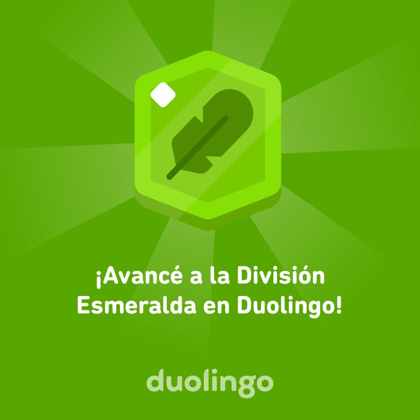 jonathanantlop1's tweet photo. ¡Avancé a la División Esmeralda en Duolingo! https://t.co/AKGe2cgtOx