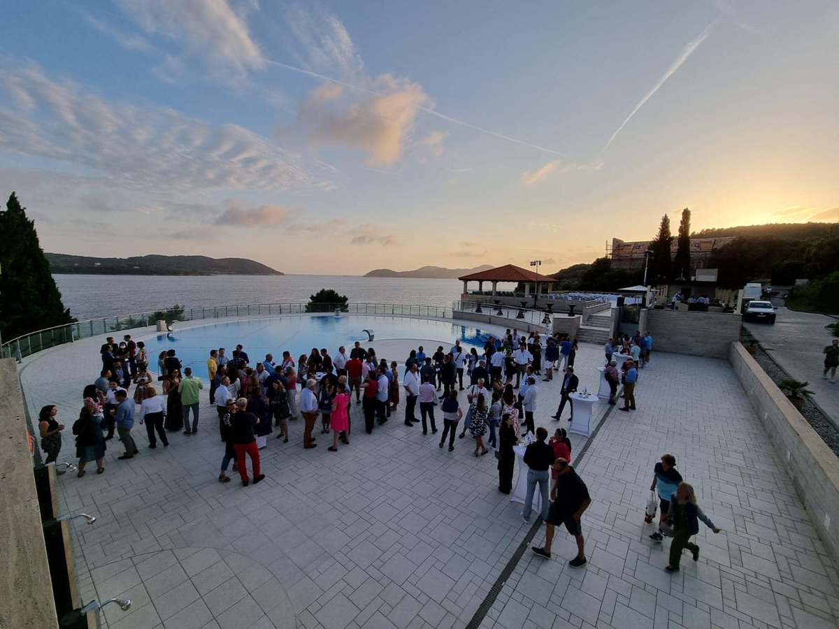 PROIWorldwide's tweet photo. #PROI partners reconnected on the backdrop of the #ElaphitiIslands  - the #PROISummit has officially started, and now we learn and share how to make our #FuturePositive #VisitCroatia https://t.co/Zicd8jYlNu
