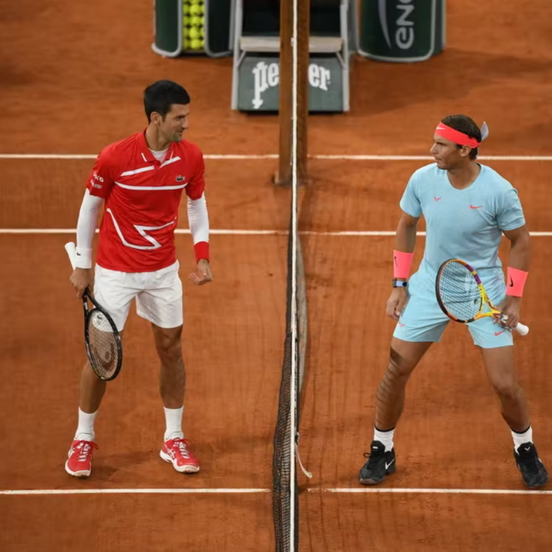 rolandgarros's tweet photo. Rafael Nadal et Novak Djokovic vont s'affronter pour la 10e fois à Roland-Garros, la 59e en tout. Un record absolu. Résumé des neuf premiers épisodes 👇 

#RolandGarros