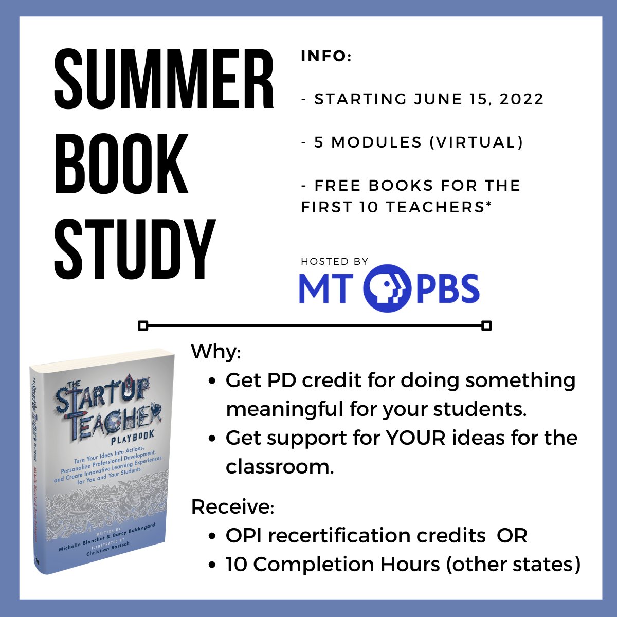 The Educators' Lab (@educatorslab) on Twitter photo Happening soon!! 🤗
Summer book study for #teachers w/ <a href="/MontanaPBS/">Montana PBS</a>!
👉 montanapbs.org/education/summ… Happening soon!! 🤗
Summer book study for #teachers w/ <a href="/MontanaPBS/">Montana PBS</a>!
👉 montanapbs.org/education/summ…