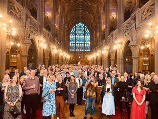katesapin's tweet photo. Here is the even better photo on the original tweet showing the sea of white faces at the launch of the British popular culture archive.  The previous Twitter evidence and discussion seems to have disappeared. 

I could ask ‘What’s going on?’ 
@JonSavage1966 

@UoMLibrary https://t.co/rSGdK5JDtL