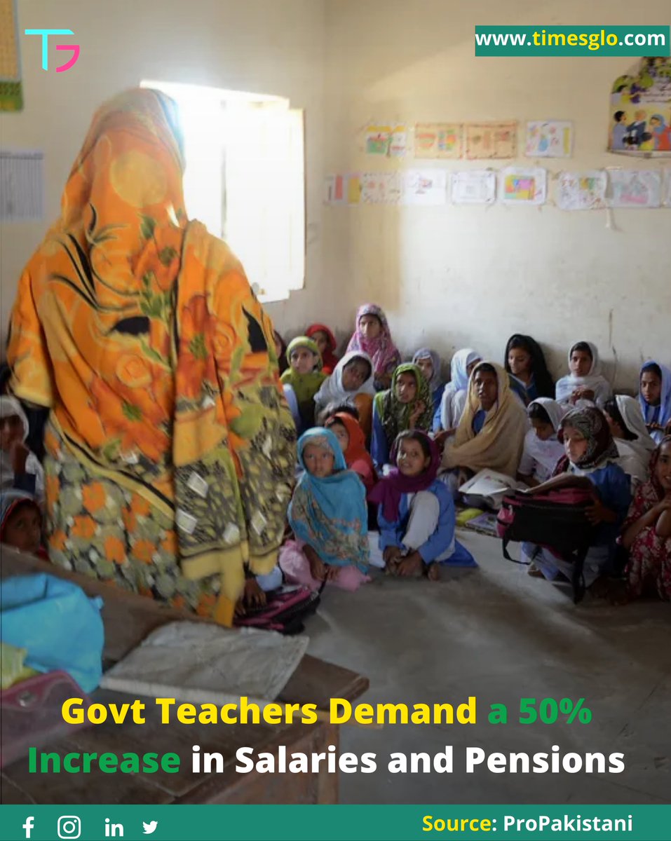 TimesGlo's tweet photo. The Punjab Teachers Union (PTU) has demanded a 50 percent increase in salaries of the teaching and non-teaching staff. #Punjab #teachers #SalariesIncrease #latestnews https://t.co/9pZErNOTEl