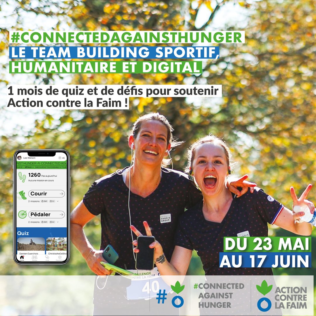 PIXID_Group's tweet photo. 🤗 Pour la deuxième année consécutive, #PixidGroup participe au challenge en ligne sportif et solidaire organisé par @ACF_France.
🚀 Une occasion de réunir l'ensemble des collaborateurs du groupe !
À très vite pour la suite de l'aventure ...
#ConnectedagainstHunger https://t.co/LsXE9Y7pyv