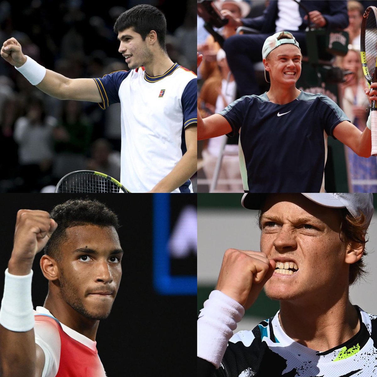 La generación ARAS (Alcaraz, Rune, Auger-Aliassime, Sinner) va a ganar muchas cosas.

✅ Son muy buenos
✅ tienen hambre y mentalidad ganadora
✅ Nadal, Federer y Djokovic están terminando sus carreras